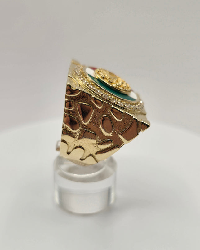 14K Gold Ring Nugget Mexican style