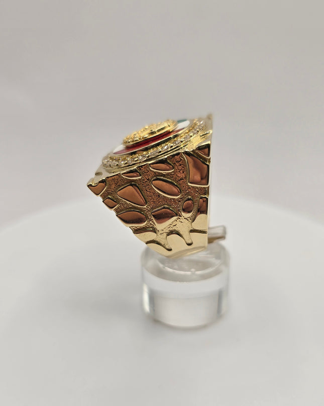 14K Gold Ring Nugget Mexican style