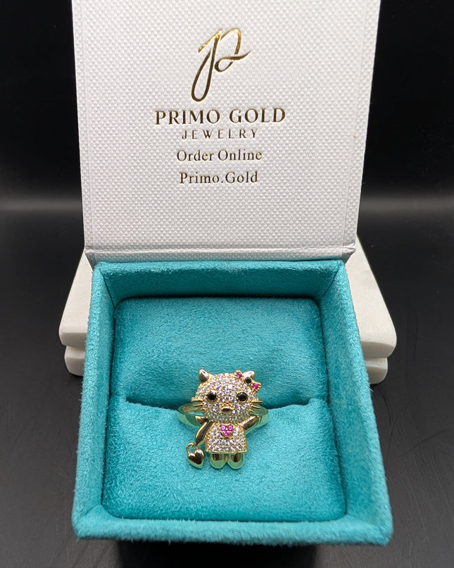 14K Gold Large Hello Kitty Ring
