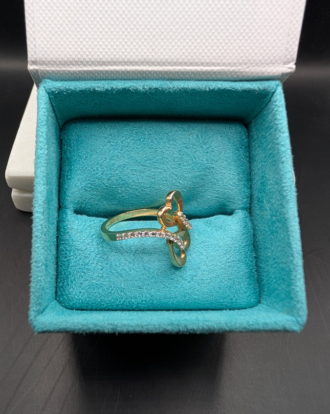14K Gold Heart Infinity Ring