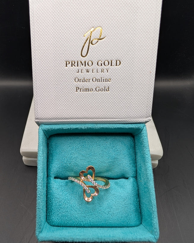14K Gold Heart Infinity Ring