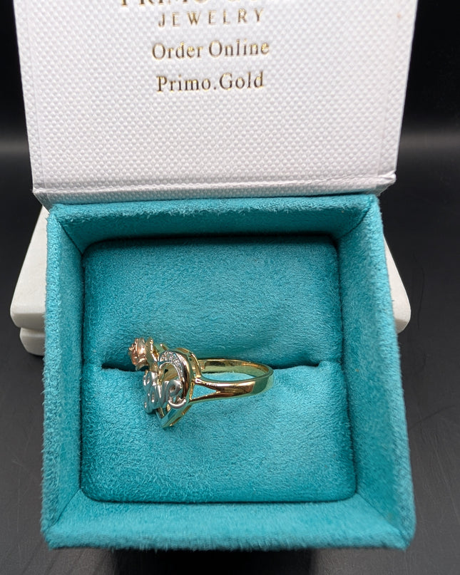 14K Gold Rose Love Ring