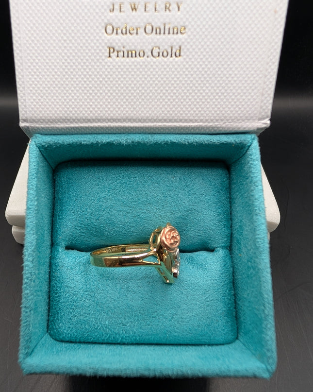 14K Gold Rose Love Ring