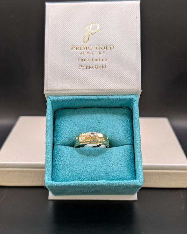 14K Gold Round Nugget Ring