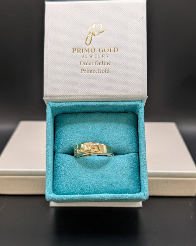 14K Gold Round Nugget Ring