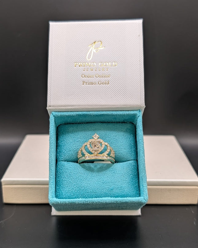 14K Gold CZ Princess Quinceanera Ring
