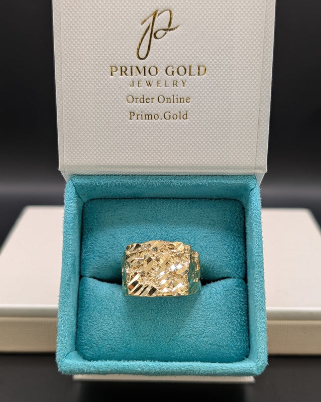 14K Gold Ripple Effect Nugget Ring