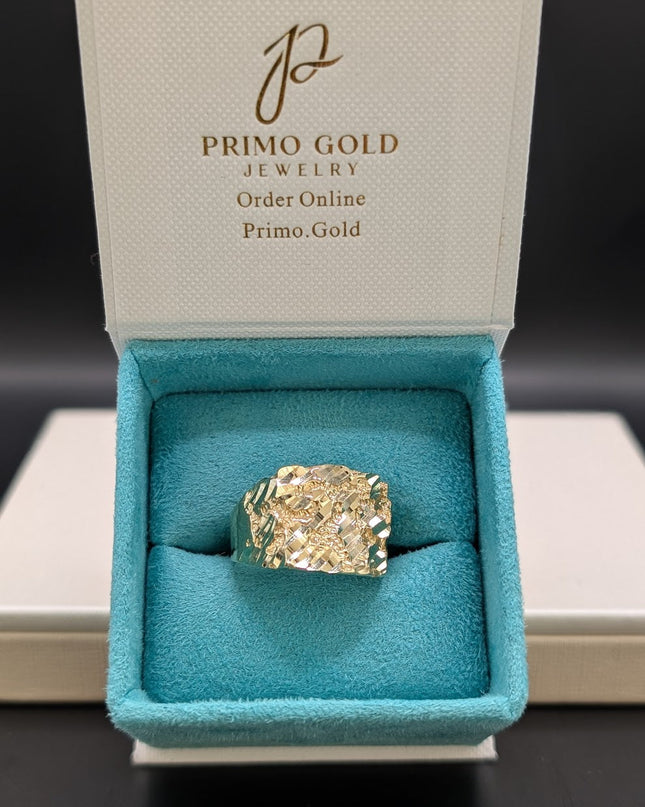 14K Gold Ripple Effect Nugget Ring