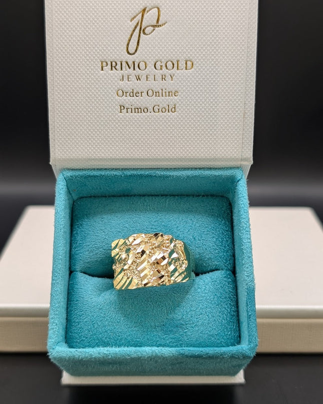 14K Gold Ripple Effect Nugget Ring