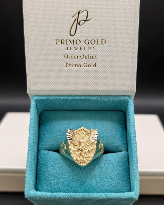 14K Gold Religious Angel Ring