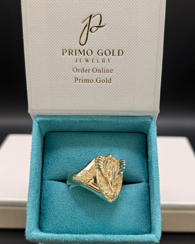 14K Gold Religious Angel Ring