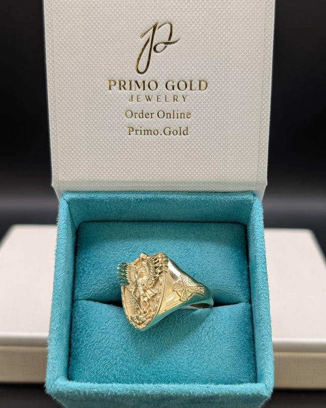 14K Gold Religious Angel Ring