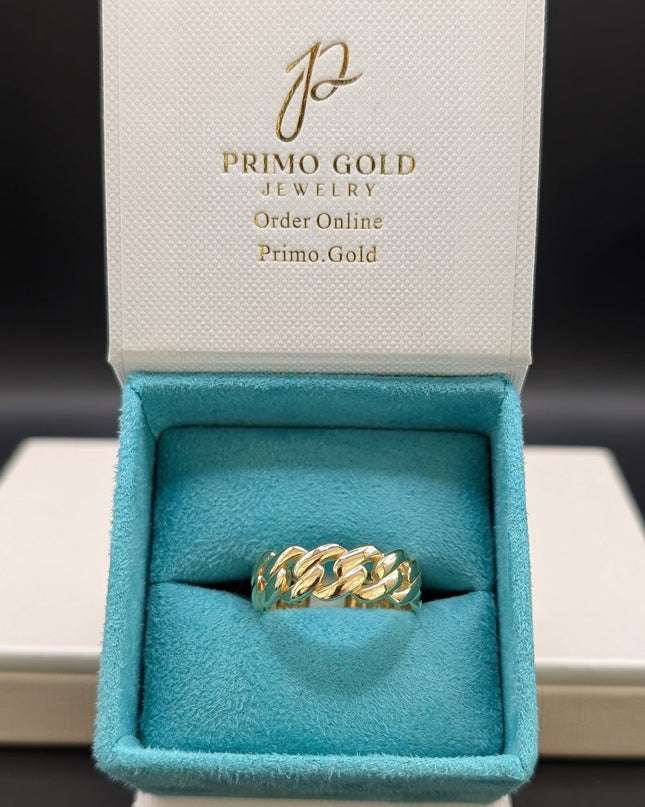 14K Gold Cubin Link Ring