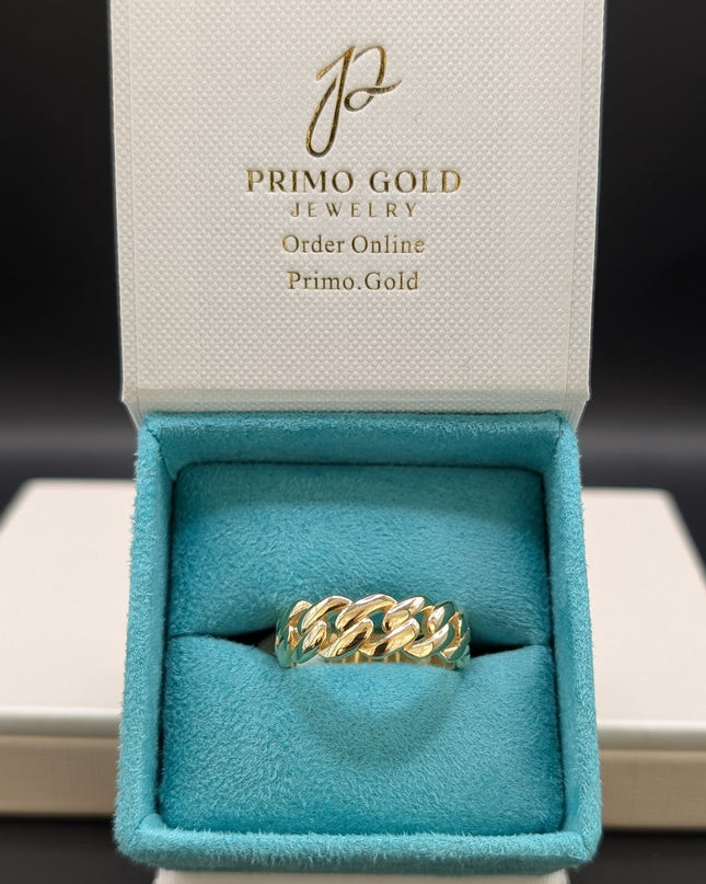 14K Gold Cubin Link Ring