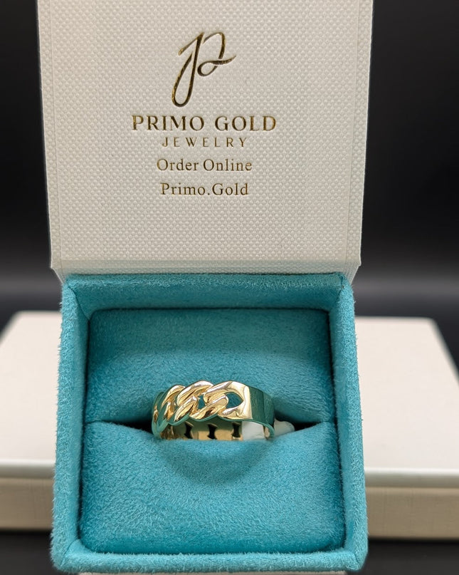 14K Gold Cubin Link Ring