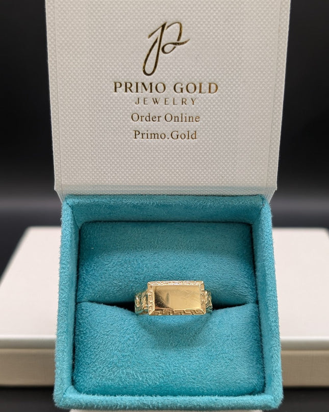 14K Gold Engraving Plate Ring
