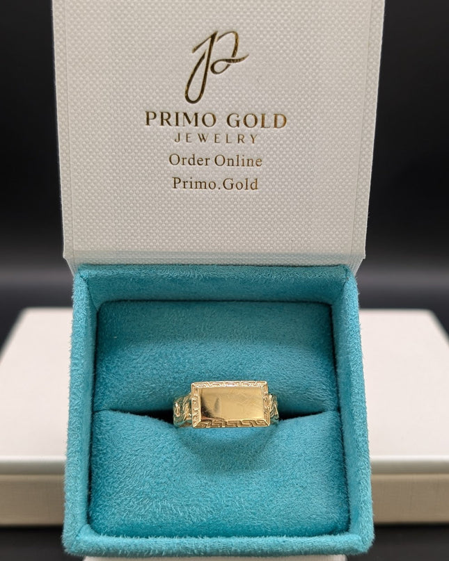 14K Gold Engraving Plate Ring