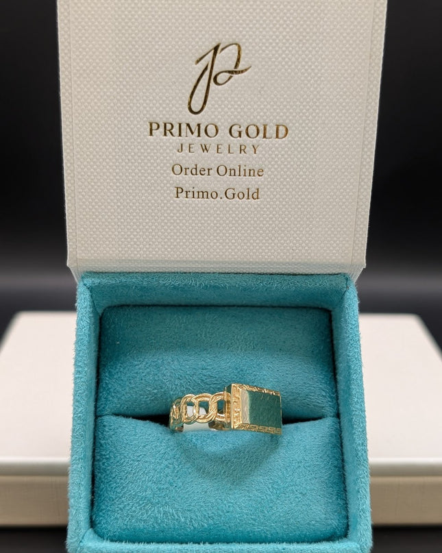 14K Gold Engraving Plate Ring