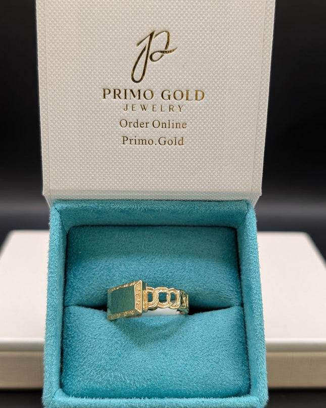 14K Gold Engraving Plate Ring
