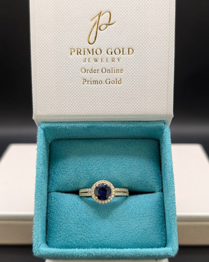 14K Gold CZ Sapphire Women's Ring