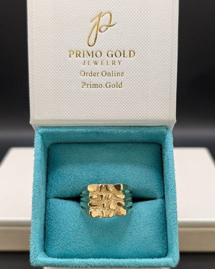 14K Gold Nugget Ring Large