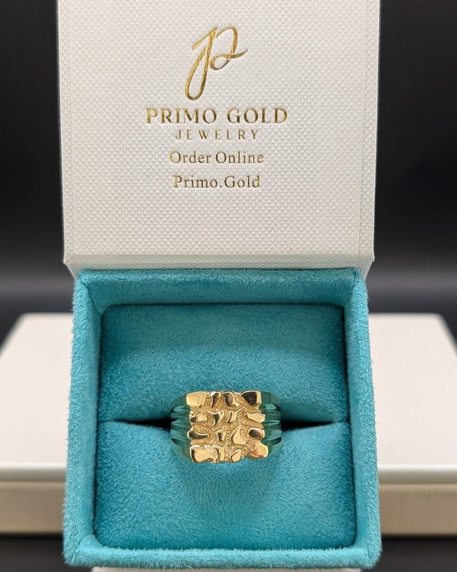 14K Gold Nugget Ring Large
