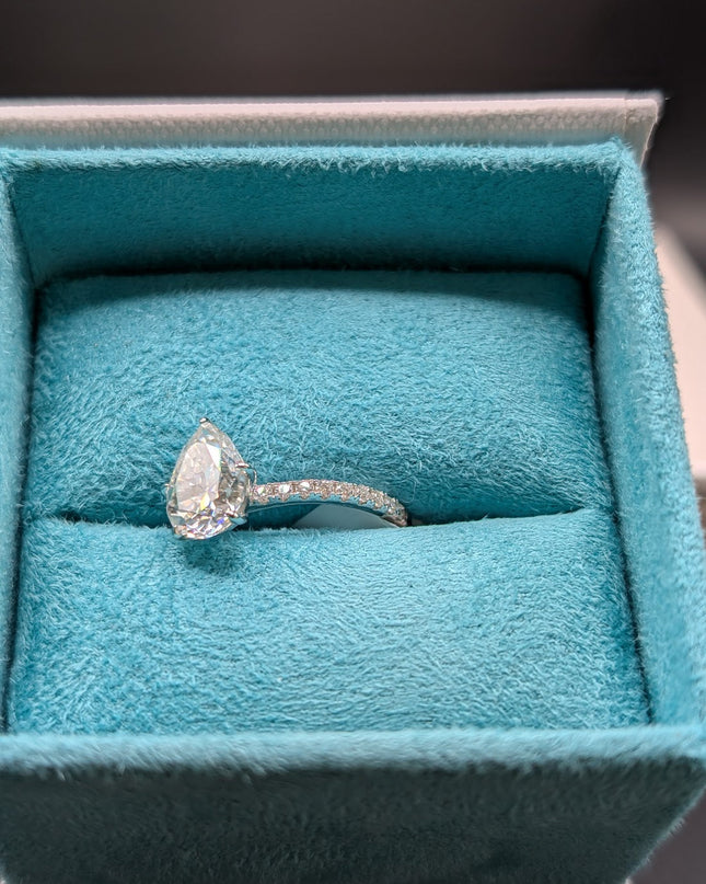 Pear Cut w/ Eternity Engagement Ring