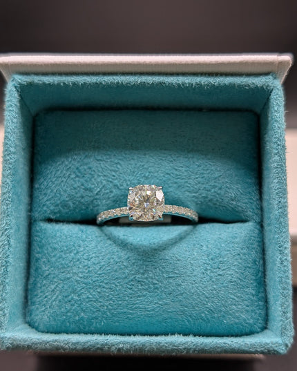 Cushion w/ Eternity Diamond Engagement Ring