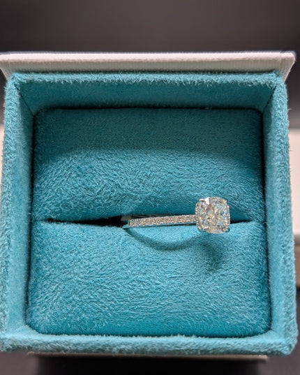 Cushion w/ Eternity Diamond Engagement Ring