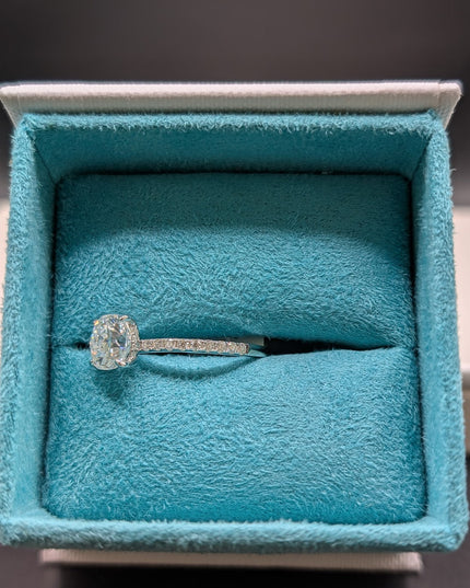 Cushion w/ Eternity Diamond Engagement Ring