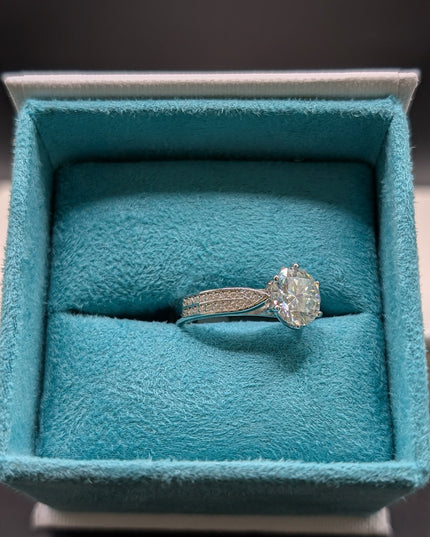 Round Cut Double Eternity Diamond Engagement Ring
