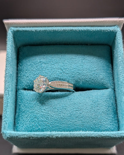 Round Cut Double Eternity Diamond Engagement Ring