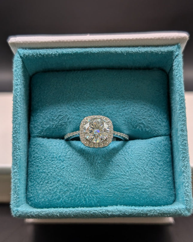 Cushion Halo Diamond Engagement Ring