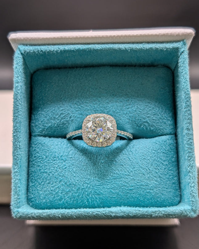 Cushion Halo Diamond Engagement Ring