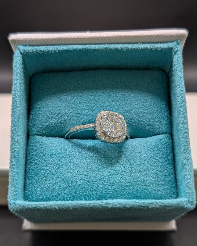 Cushion Halo Diamond Engagement Ring