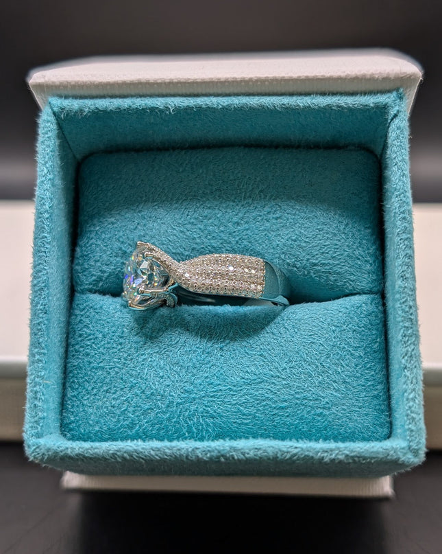 Round Cut 3ct Triple Eternity Diamond Engagement Ring