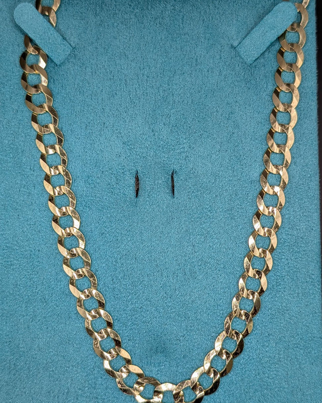 14K Gold Solid Classic Curbed Chain 8.5mm