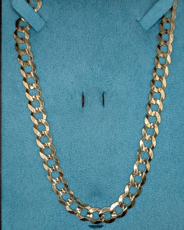 14K Gold Solid Classic Curbed Chain 8.5mm
