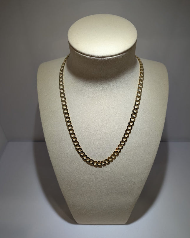 14K Gold Solid Classic Curbed Chain 8.5mm