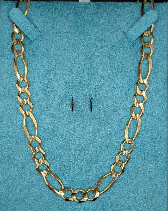 14K Gold Classic Figaro Chain 8mm
