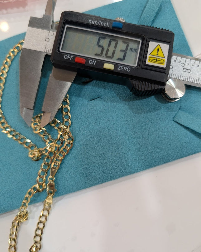 14K Gold Classic Curbed Chain 5mm