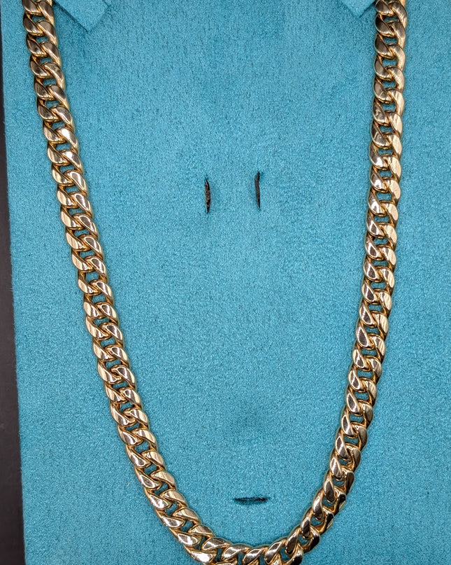 14K Gold Cubin Link Chain 7mm