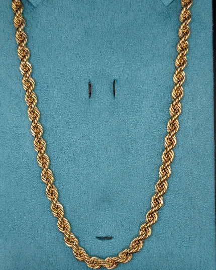 14K Gold Hollow Rope Chain 5.5mm