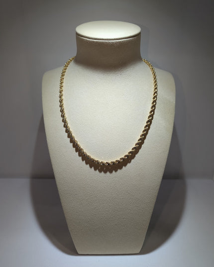 14K Gold Hollow Rope Chain 5.5mm