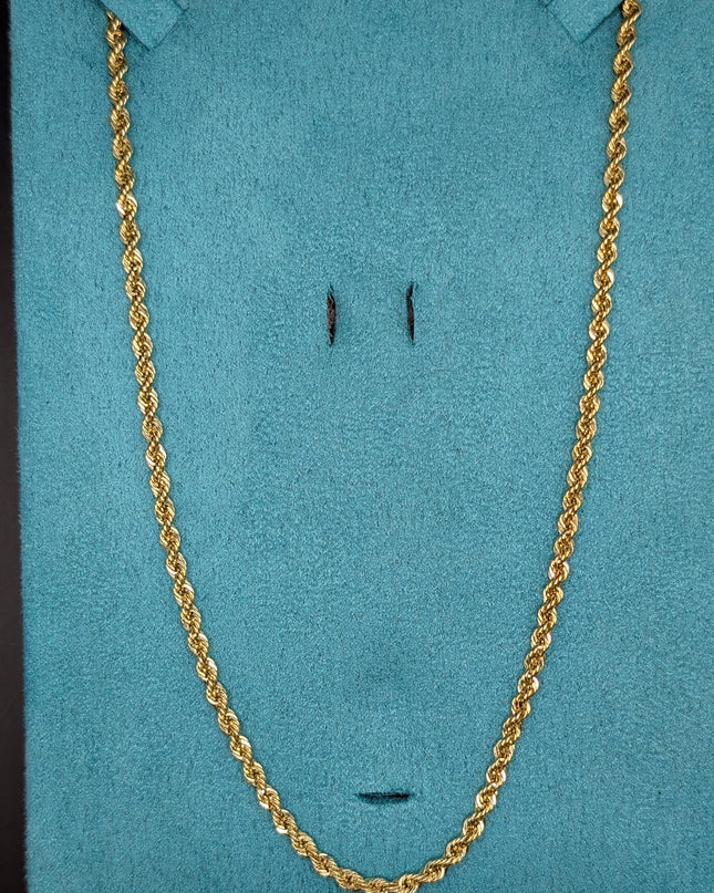 14K Gold Hollow Rope Chain 2.6mm