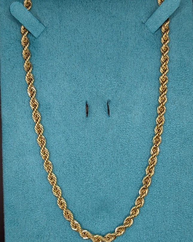 14K Gold Hollow Rope Chain 4.3mm