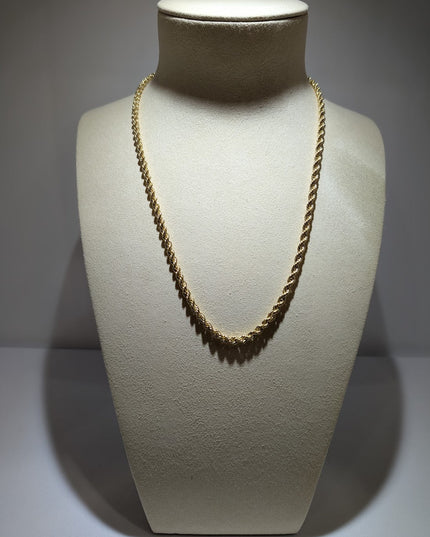 14K Gold Hollow Rope Chain 4.3mm