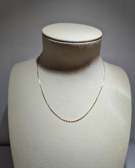 14K Gold Stylish Long Box Chain Necklace