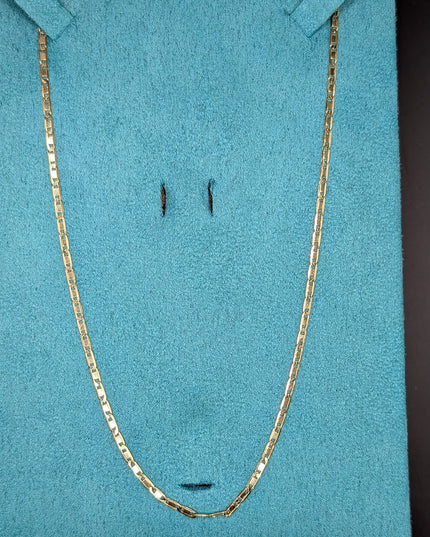 14K Gold Stylish Flat Anchor Chain Necklace