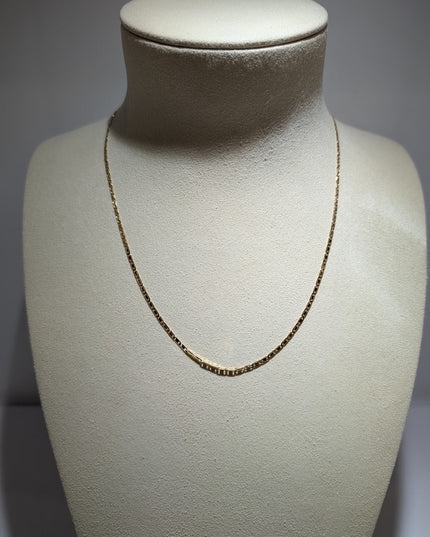 14K Gold Stylish Flat Anchor Chain Necklace
